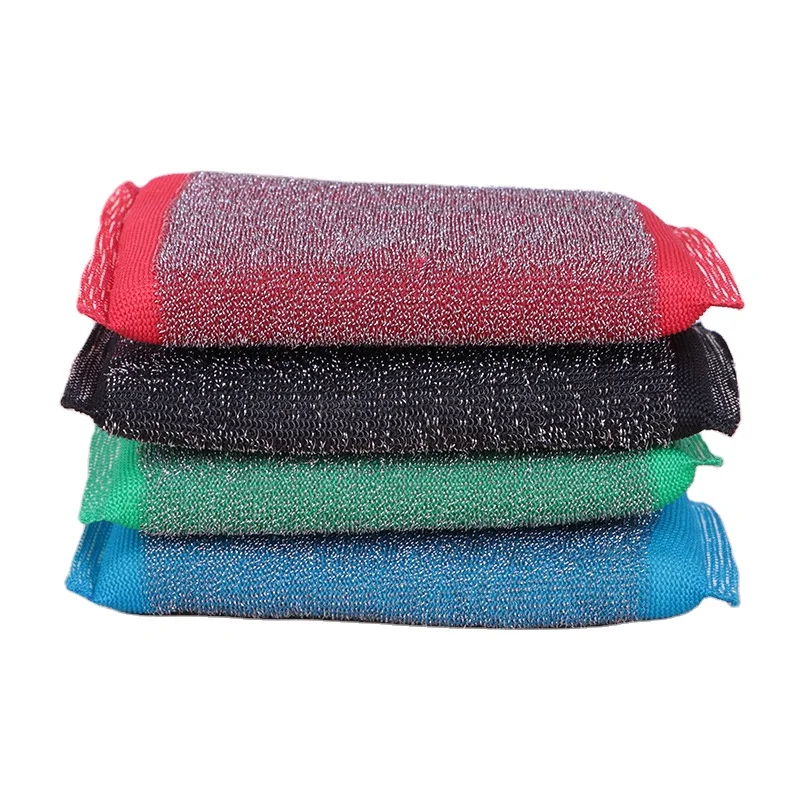 3 Pcs/card Sponge Block Kitchen Washing Sponge Scourer Stainless Steel Sponge