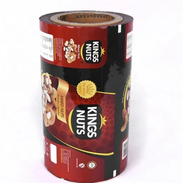 Custom printed logo plastic food grade packaging film rolls / stretch plastic film roll