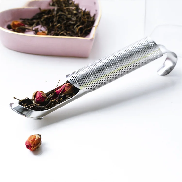 Bambus Tea Filter Spices Herbs Infuser Mesh Ball Extension Type Customized Logo Metal Stainless Steel Tea Strainer For Loose Tea