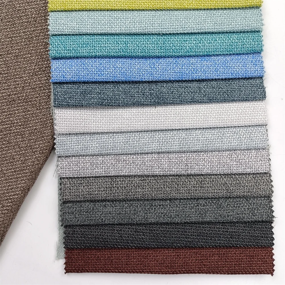 Factory 100% Polyester High Quality Linen Blend Fabric Woven Herringbone Linen Fabric Roll For Sofa Textile