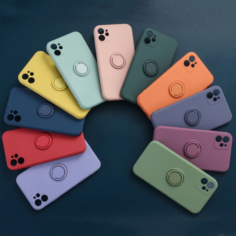 Luxury Liquid Silicone Phone Case For iPhone 13 Case Kickstand Wrist Strap Phone Case For iPhone 14 13 12 Pro Max 7 8 XS XR Max