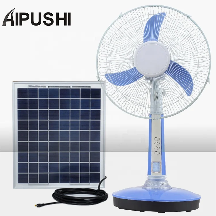 Foshan Factory 12 Volt 16inch/18inch AC DC Fan Dc Electric Table with Led Light Using Power Adapter in Outdoor