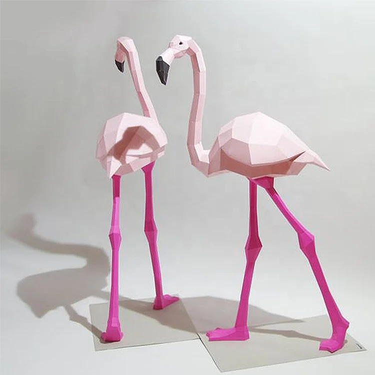 Modern resin craft decorative fiberglass flamingo statue animal sculpture