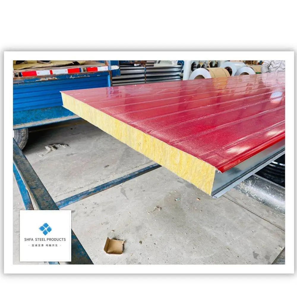 Sandwich Panel Wall Roof Panel Heat Insulation rock wool mineral wool  for Clean Room