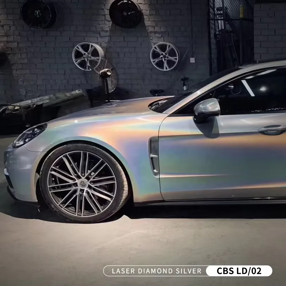 Carbins Car Films Factory Laser Diamond Silver Car Stickers Wrap Paper Auto Body Film Vehicle Vinyl Wrap With Air Bubble Free