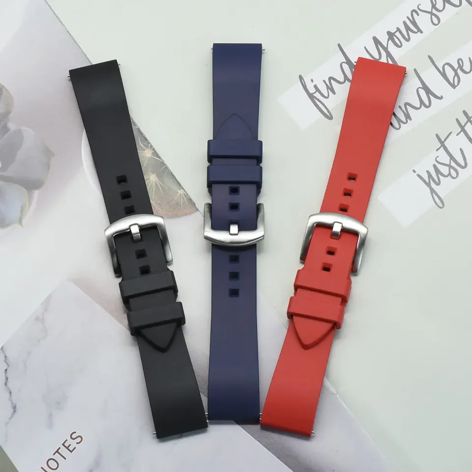 JUELONG Classic Fluoroelastomer Rubber Straps 18 19 20 21 22 23 24mm Fkm Rubber Watch Straps Quick Release Watch Bands For Diver