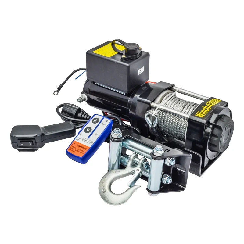 12V 24V 4WD off road 4x4 car electric winch with synthetic rope 12V Mini Electric Winch For Boat