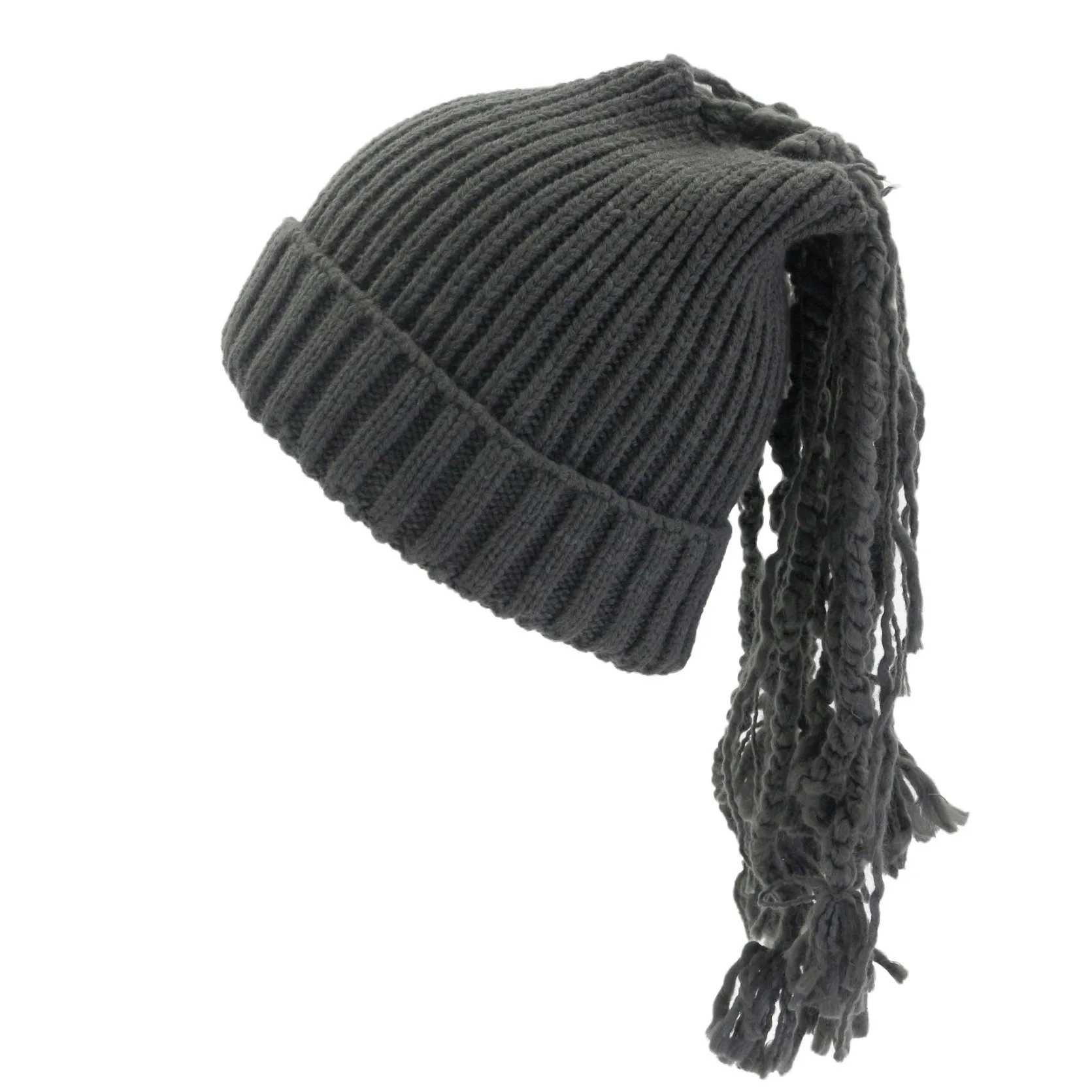 Wholesale Adults Winter Fashion braid Baby Reversible Hat With Visor Knitted Beanie