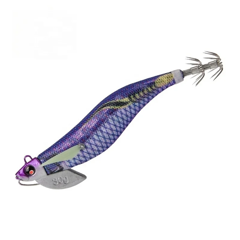 Yousya Hot Selling Bait Luminous Squid Jig Lead Head Sinking Glow Fishing Lures