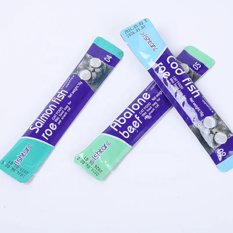Cat Liquid Snack Wholesale Wet Cat Food Bar Striped Private Label Treats For Cats