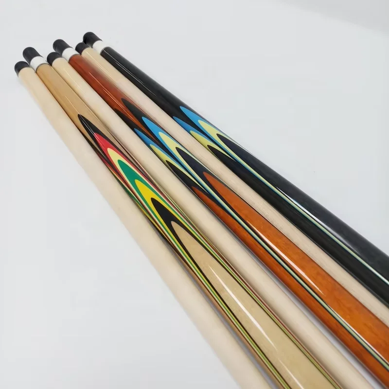 TQG-08 Korea Style Pool Carom Cue Sticks 12mm Radial Pin Joint Maple Wood with Colorful Decal Ash Material Billiards Cues