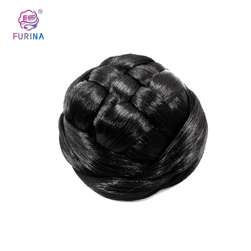 Fashionable and natural looking High temperature fiber hair accessories clip in hair bun with comb