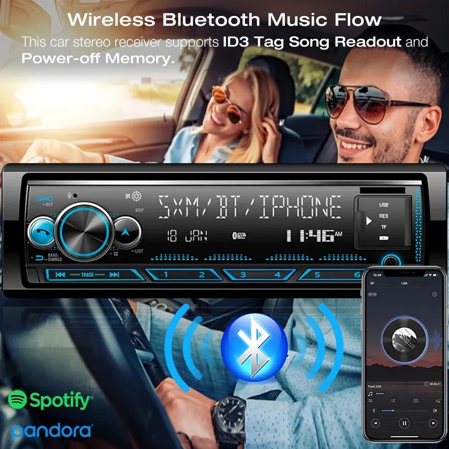 Universal V5.0 Stereo Autoradio Car Radio BT 12V In-dash 1 Din FM Aux in Receiver SD USB MP3 MMC WMA 1 Din Car MP3 Player