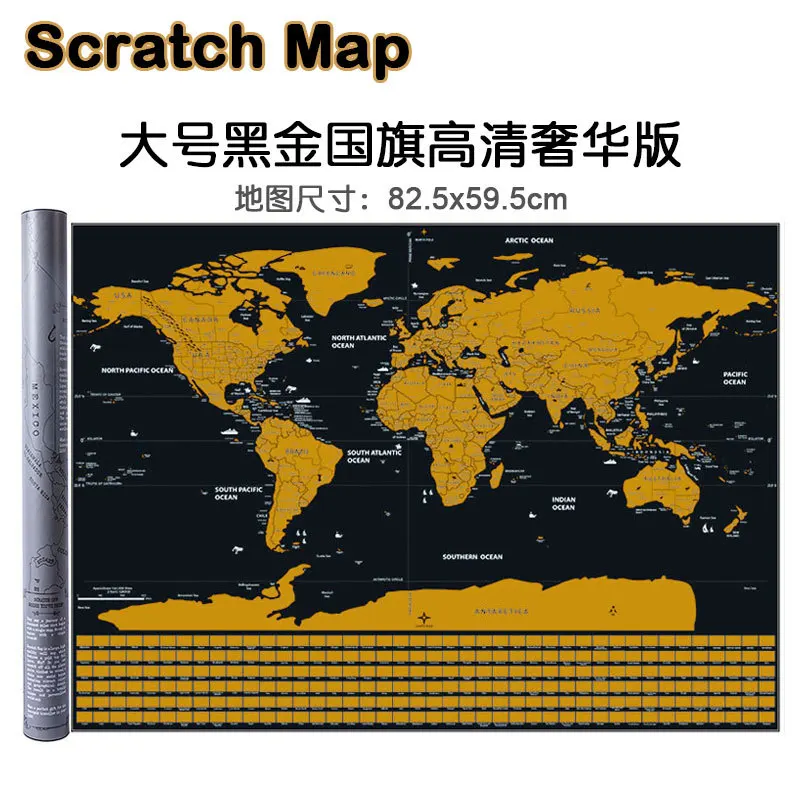 factory custom small size gold color scratch off world map poster gold scratch world map