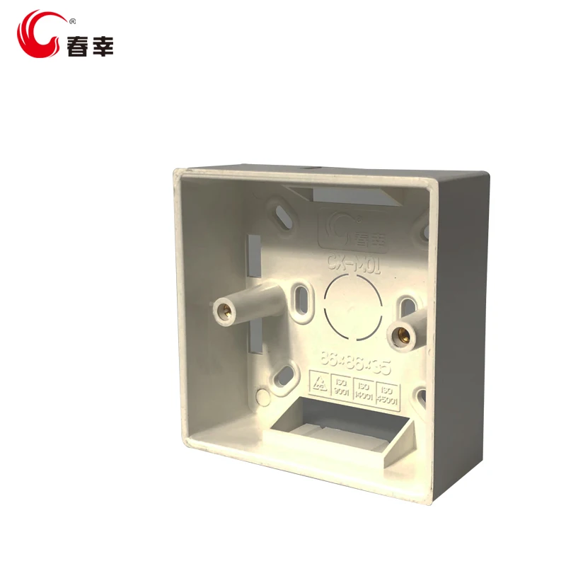 Manufacturer Electrical Equipment Surface 86Type Bottom Box PVC Wall Mounting Patress Box Light Switch Junction Box