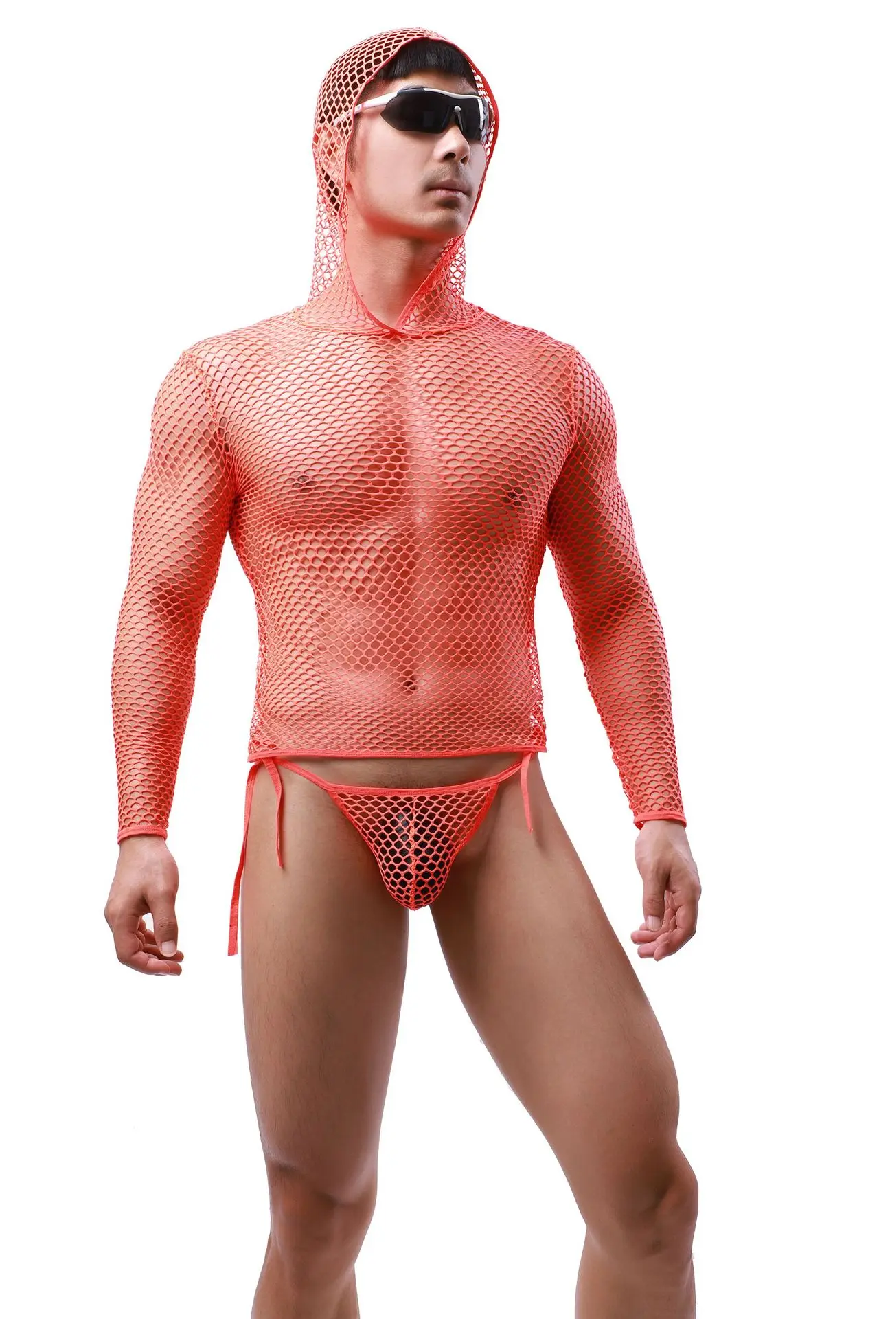 2021 New Style Transparent Mens Fishnet Sexy Underwear Set