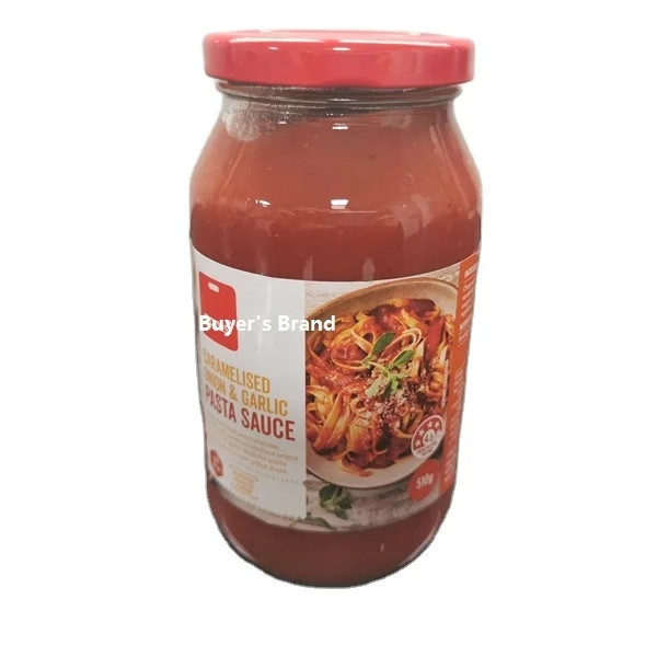 
510 г консервированный томатный соус (карамелизированный лук и чеснок) в стеклянной банке по оптовой цене 