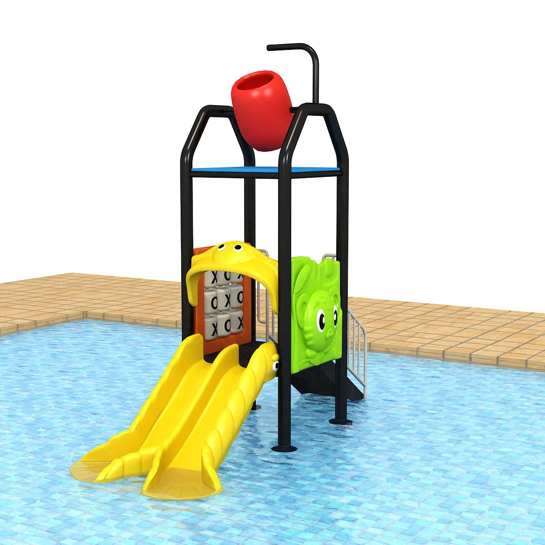 children water park equipments outdoor playground metal tube plastic slide water Kids slide  for park