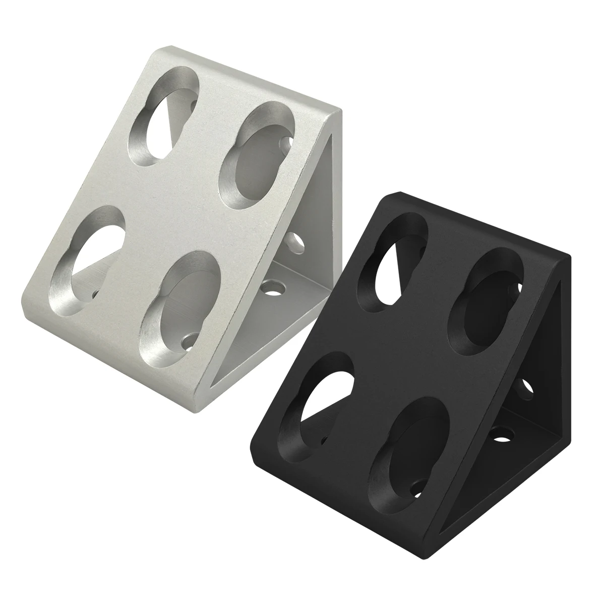 Fractional inch 15 series aluminum profile connection 8 Hole Gusseted Inside Corner Bracket angle Block for T-slotted Profile