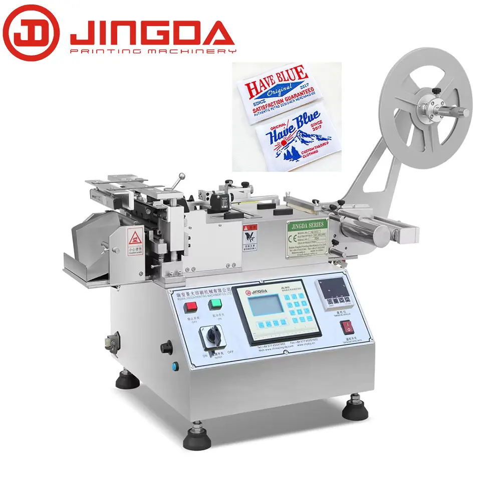 High Speed Heat and Cold Garment Fabric Satin Label Cutting Machine Full Automatic Cloth Label Fabric Cutter