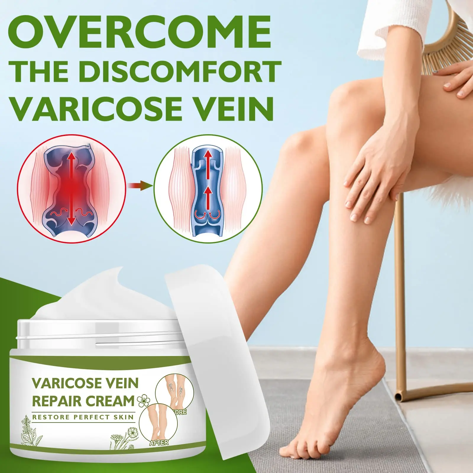 Amazon Best Seller Varicose Veins Cream to Relief Veins Pain and Heavy Tired Leg Spider Varicose Vein Treatment Cream For Legs