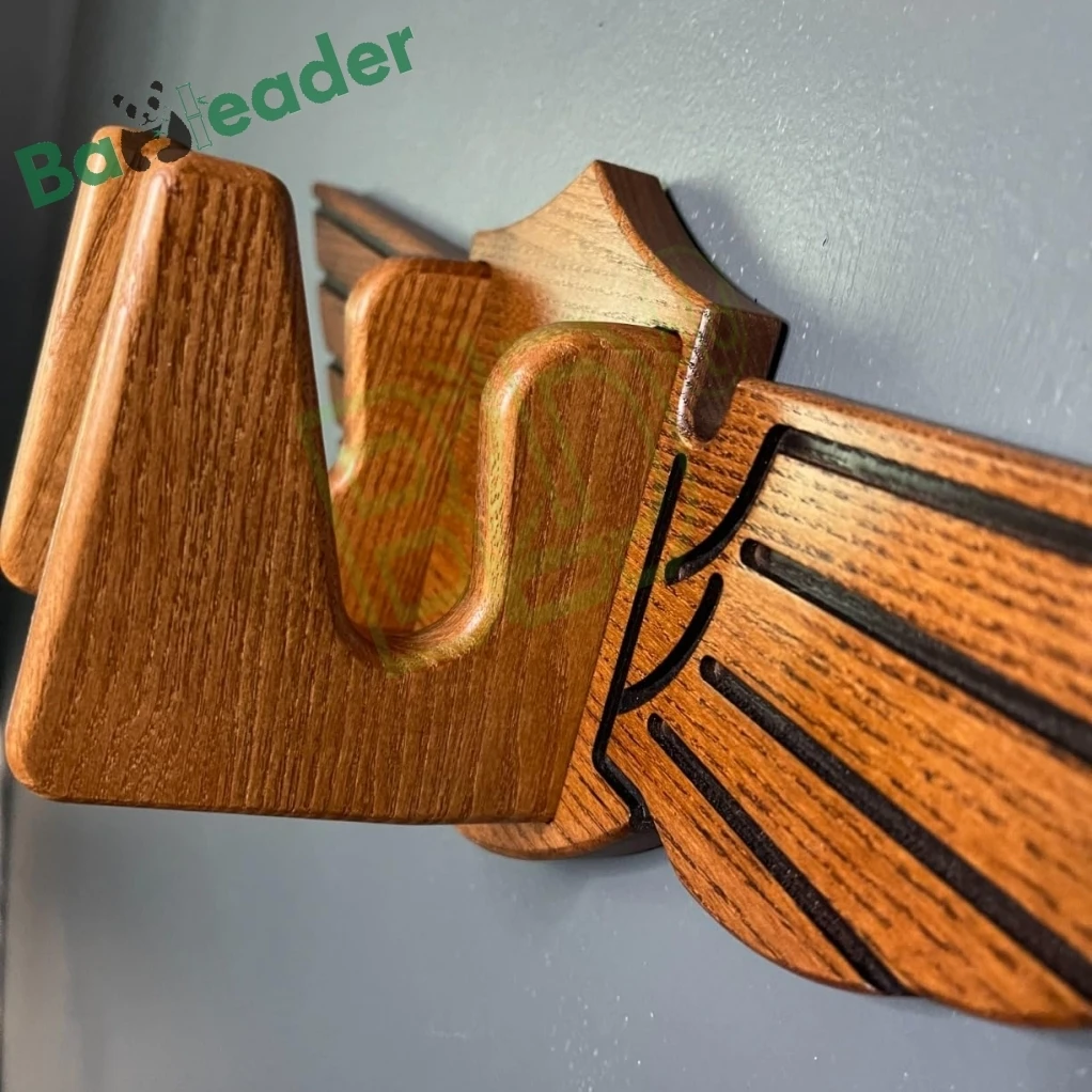 Bamboo Wall Mount Skateboard Storage Rack Bamboo Wings Skateboard Display Multifunctional Bamboo Display for Hanging Skateboard