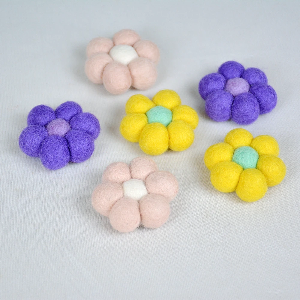 Felt Ball Flowers For Decoration