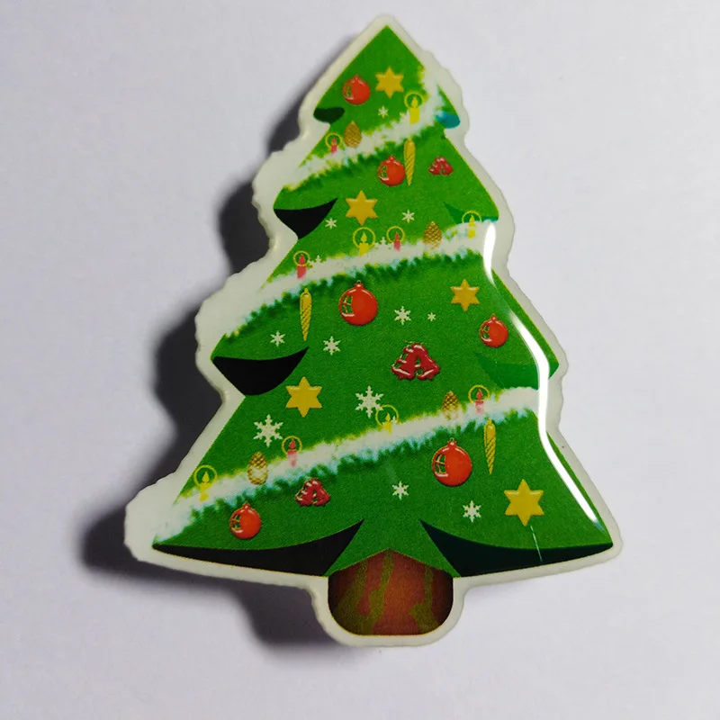 Customized LED luminous Christmas tree badge with pictures Halloween flashing badge LED luminous acrylic badge
