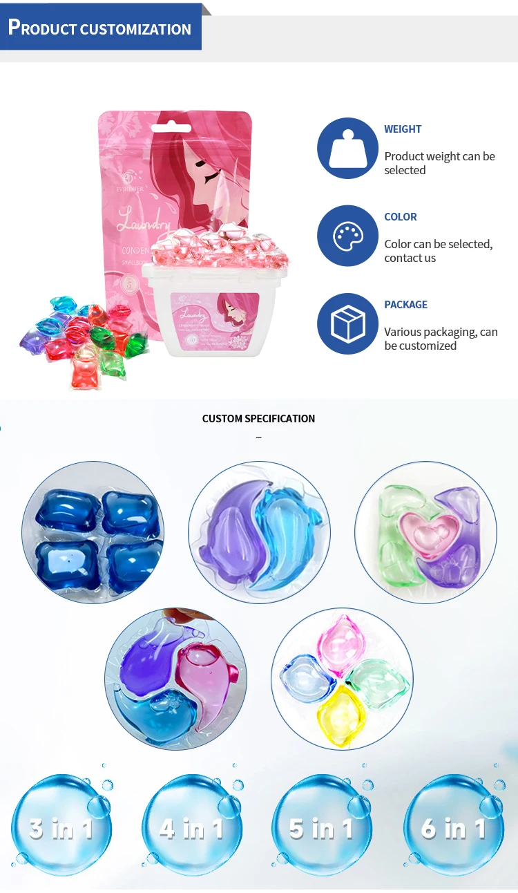 5 in 1 Washing Laundry Detergent Pods Beads with Laundry Scent Booster Bead