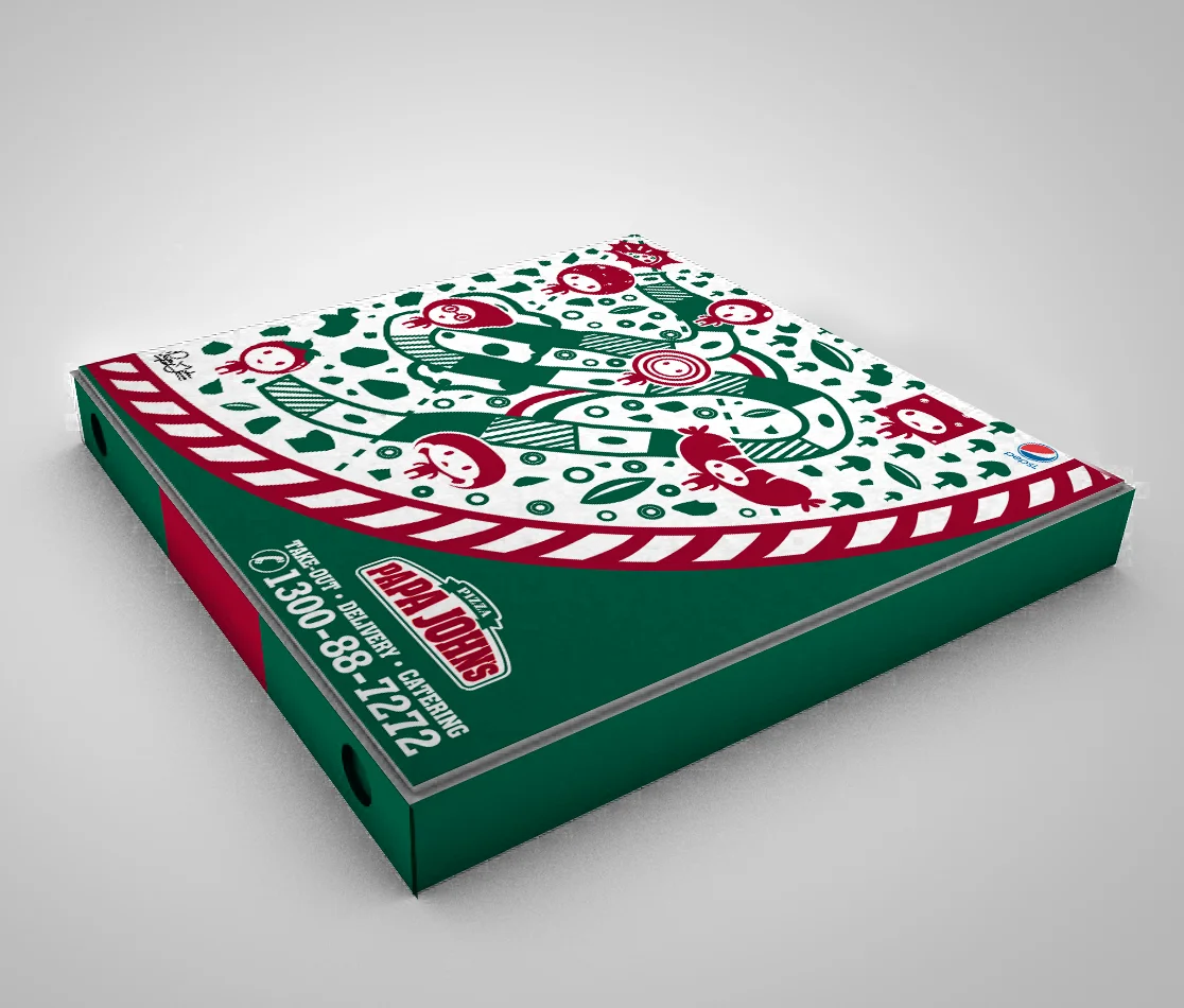 Custom Corrugated Paper Pizza Delivery Box Logo Printed Food Container for Pizza Delivery Cartons