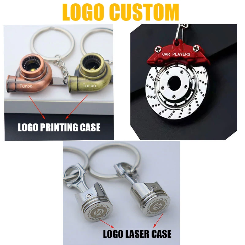 JSZ Real Whistle Sound Turbo Keychain Spinning Auto Parts Model Turbine Turbocharger Key Chain