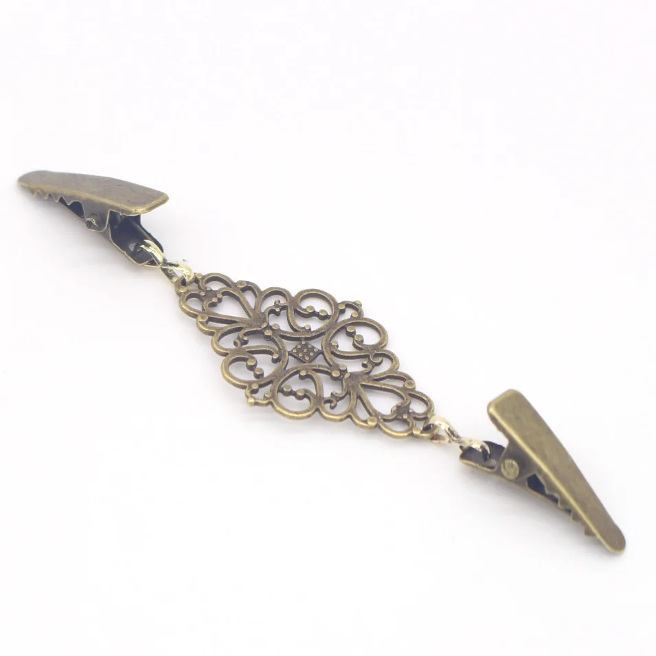 Cardigan Sweater Collar Clips Antiqued Shawl Clip,Stylish Clothes Clip Brooch Clothing Decoration