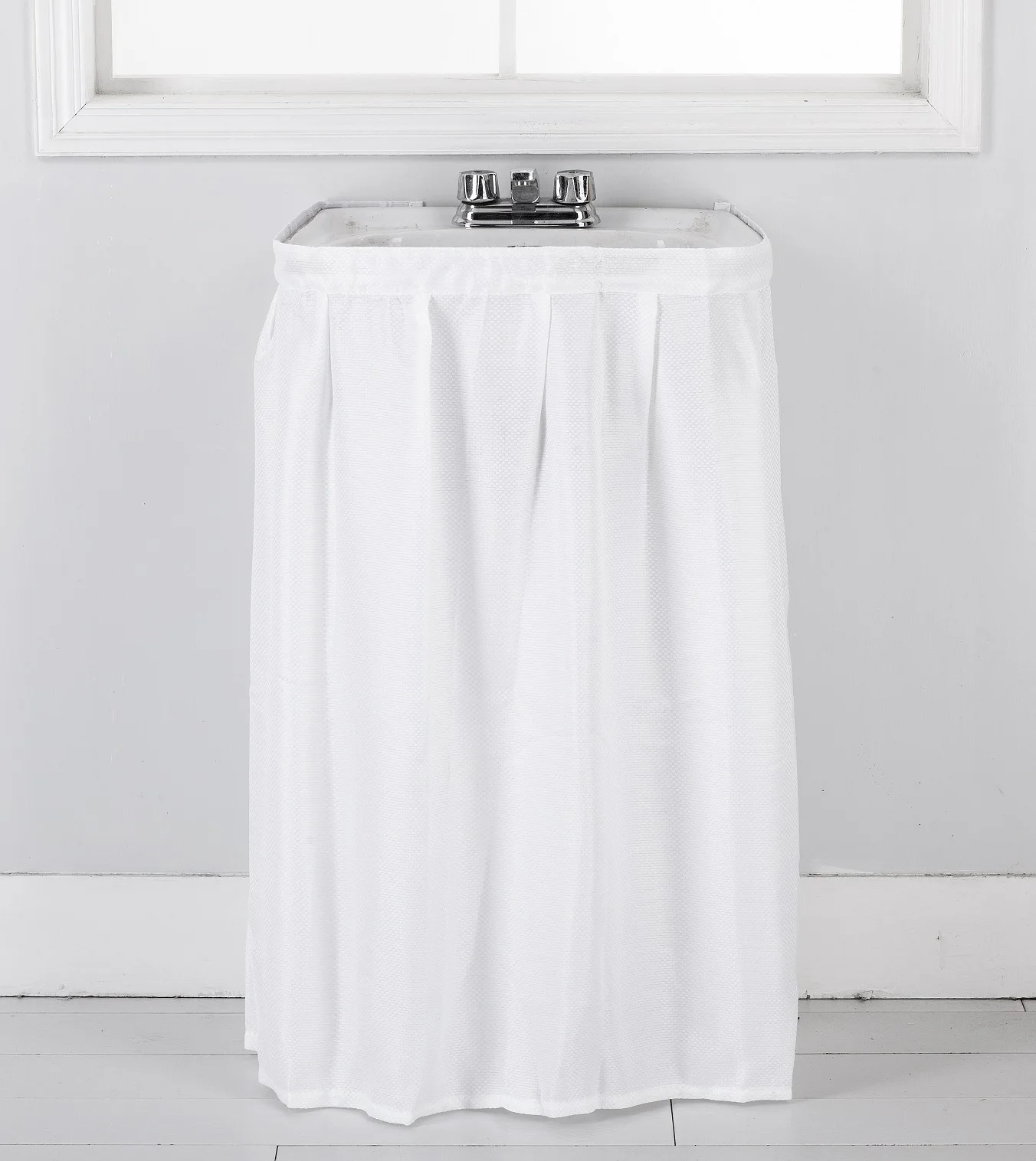 Fabric Sink Skirt,Self Stick, Water Repellent