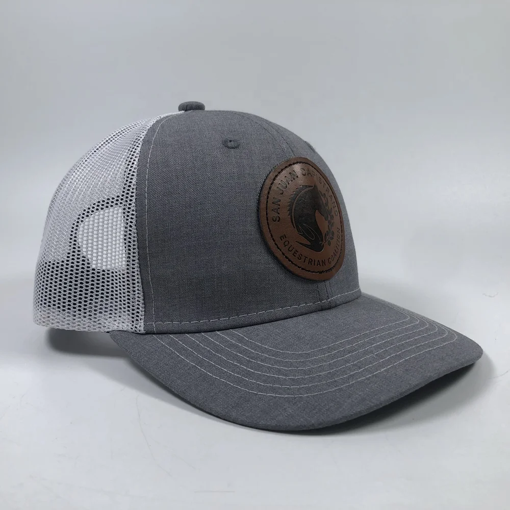 OEM high quality hot sale cotton unisex leather patch Richardson 112 snap back mesh caps customized trucker hats with sweatband