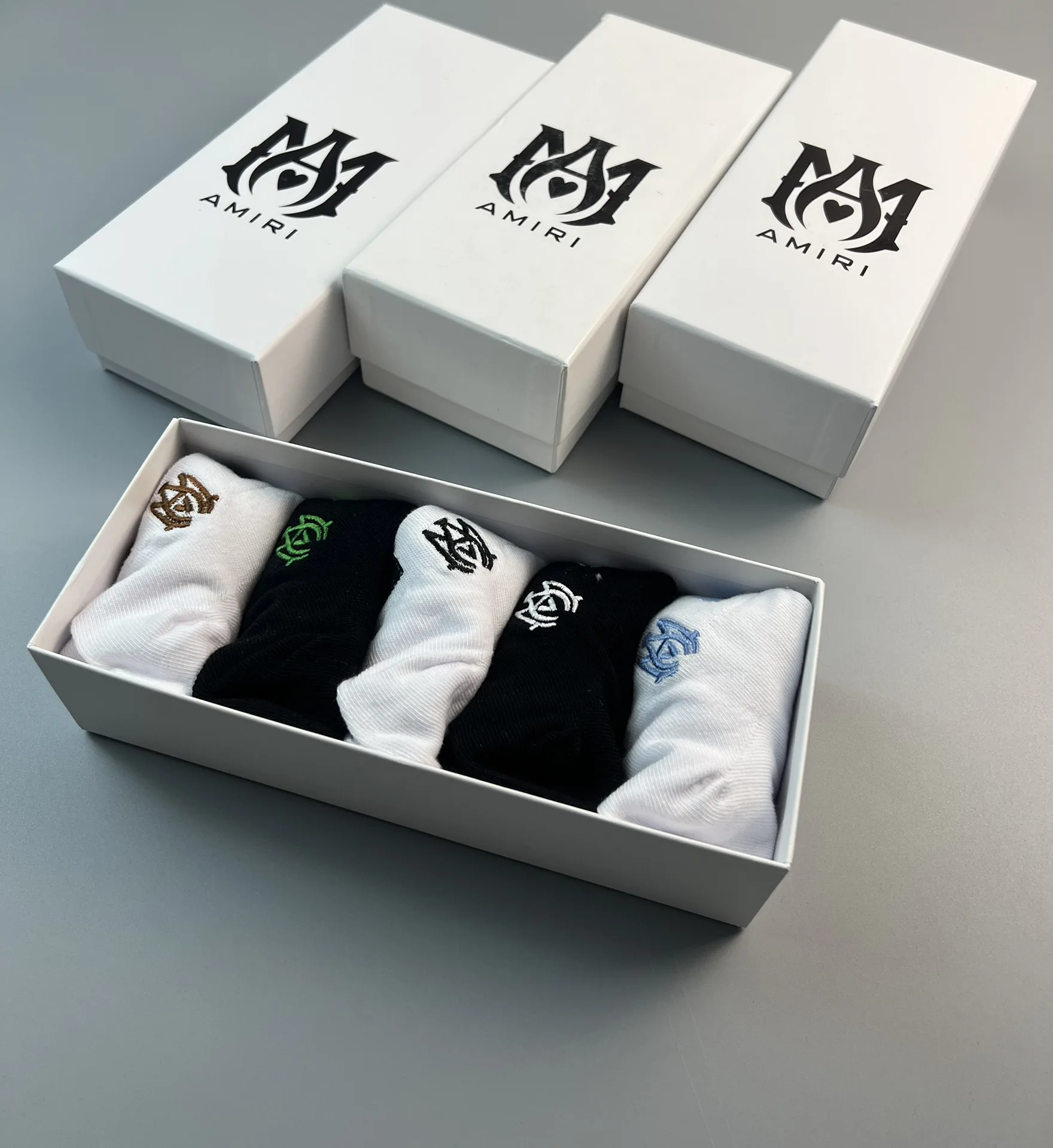 Amiry Letter Socks Box Gift Wholesale Crew Cotton Brands Socks For Women Men Unisex High Quality Socks