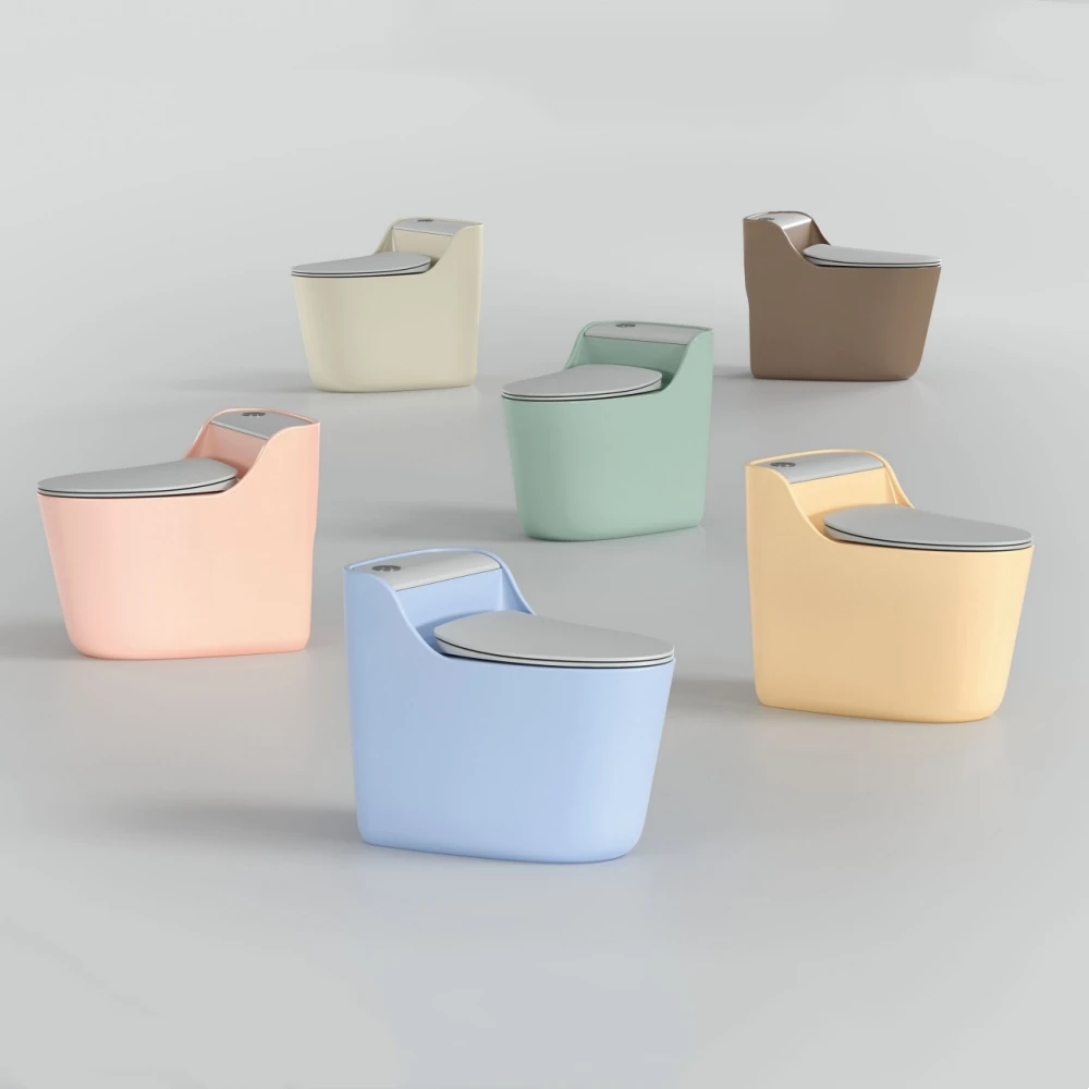 Bright Colored Wc One Piece Egg Shape Toilet New Model 2024 Wc Toilets