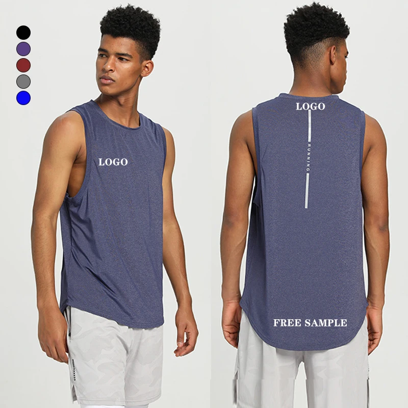 High Quality Custom Logo Breathable Sleeveless Sport Vest Soft Quick Dry Fitness Gym Workout Tank Tops For Men
