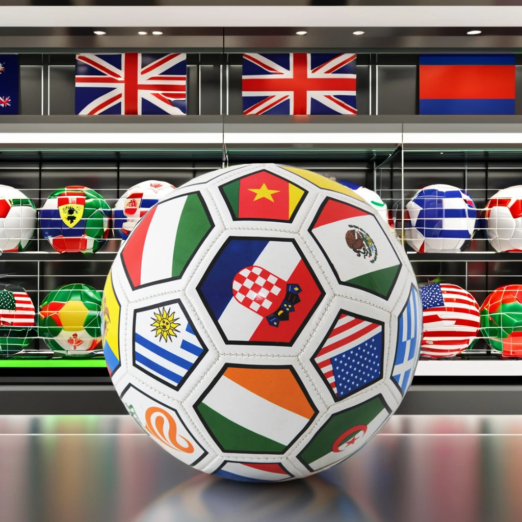 Size 5 PVC Leather Soccer Ball with Advertising Flag for Soccer Fans and Players