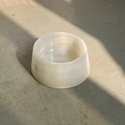 Luxury Black White Green Yellow Pink Onyx Marble Stone Stoneware Dog Pet Feeded Bowl For Dog Cat Puppy And Pet