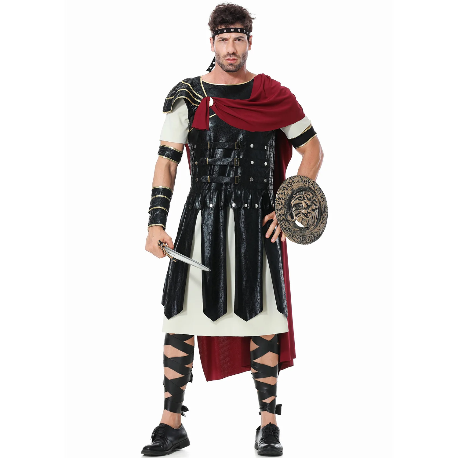 M-xxl Medieval Roman Spartan Costume Prince Halloween Gladiator Uniform