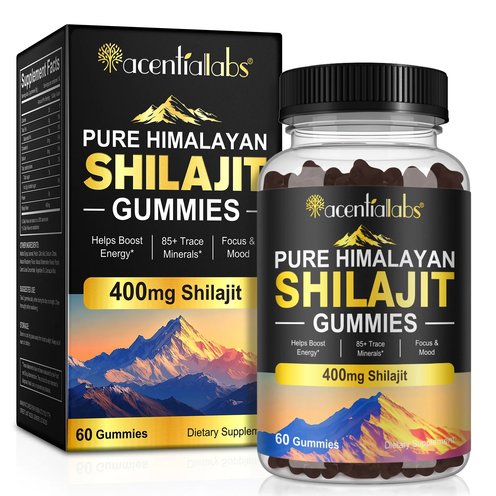 Wholesale Pure Natural Shilajit Resin Extract Supplement Private Label Shilajit Gummies For Boost Energy Immune Support