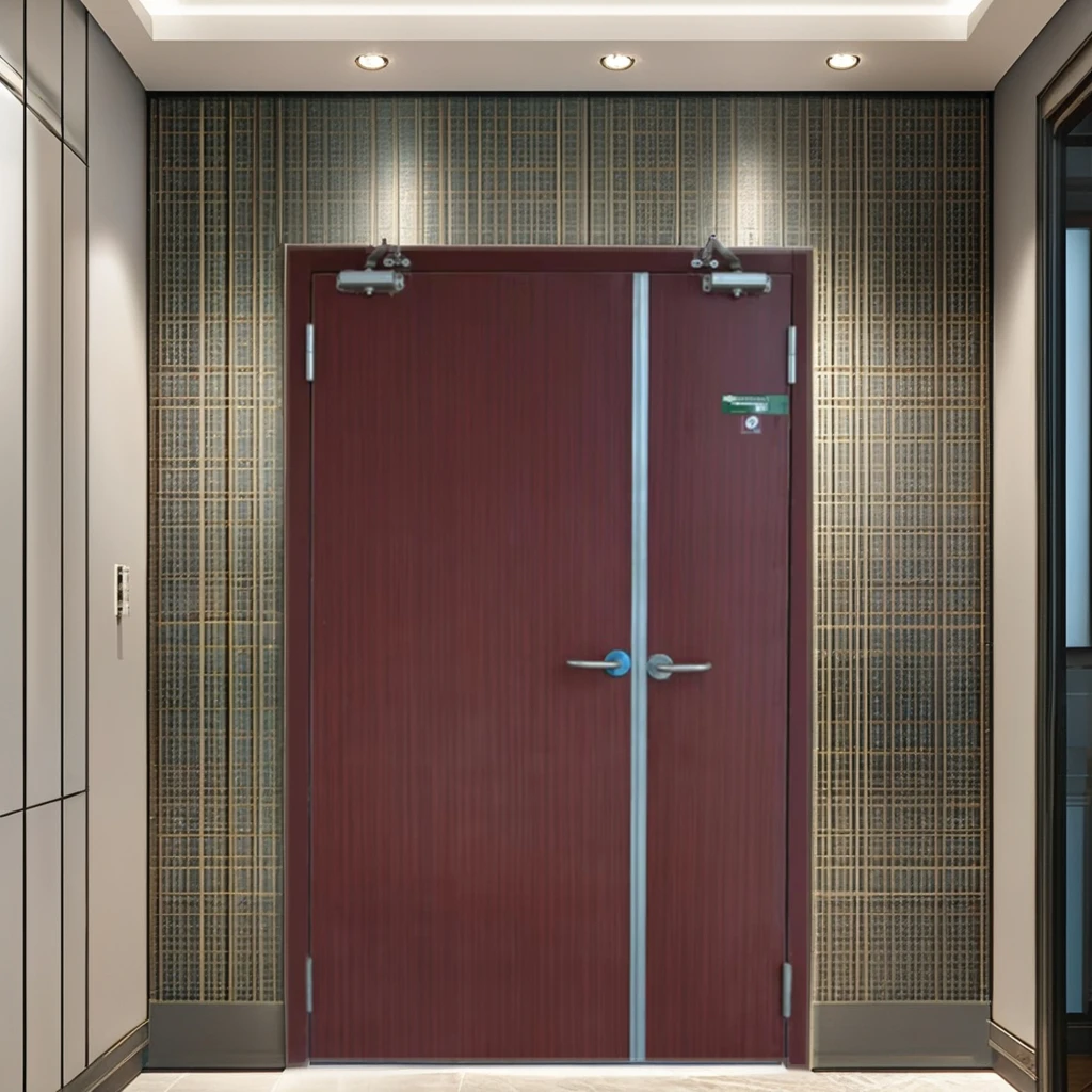 Customizable modern style fire wood door for hotel and residential exits