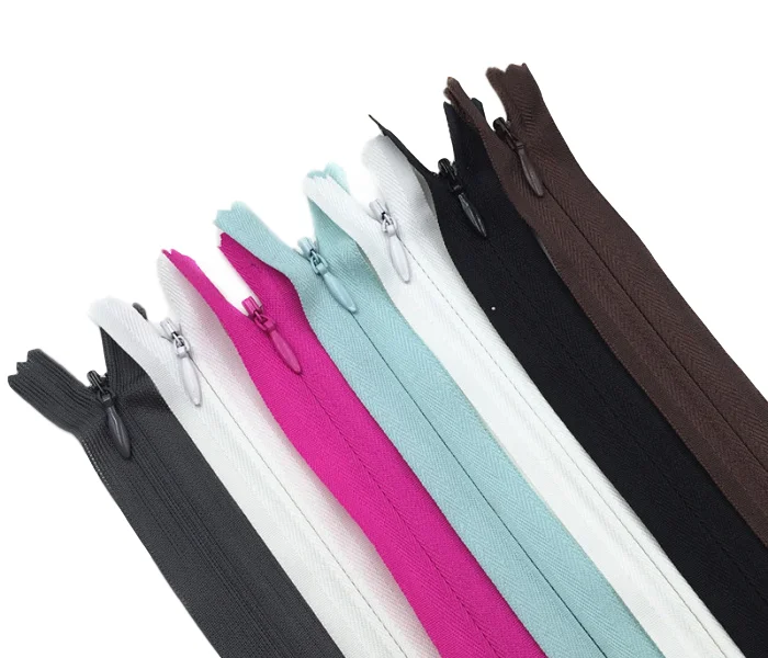 No.3 Polyester Tape Invisible Zipper With Tear Drop Slider for Tailor Sewing Crafts Bulk Zippers