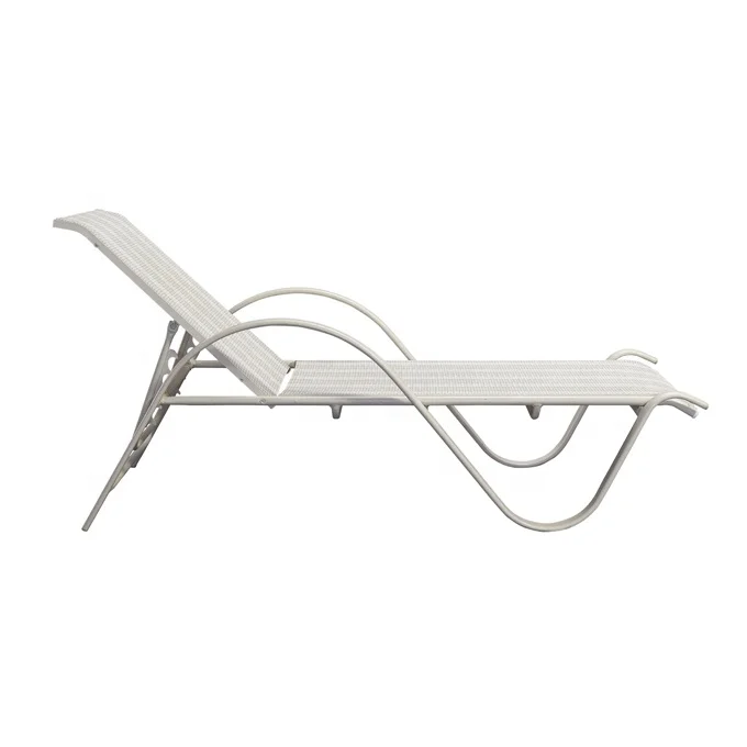 Cheap Leisure White Garden Patio Exterior Lounge Chairs Sunbed Furniture Outdoor Pool Aluminum Chaise Sun Loungers