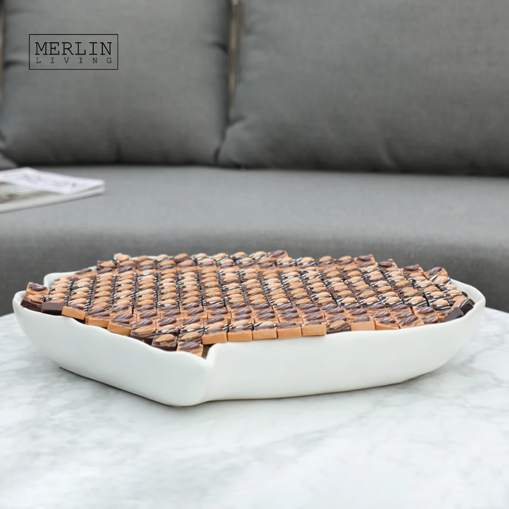 Merlin Living Modern Minimalist White Ceramic Fruit Plate Nordic Home Decor Ceramic Decoration Chaozhou Ceramic Factory OEM ODM