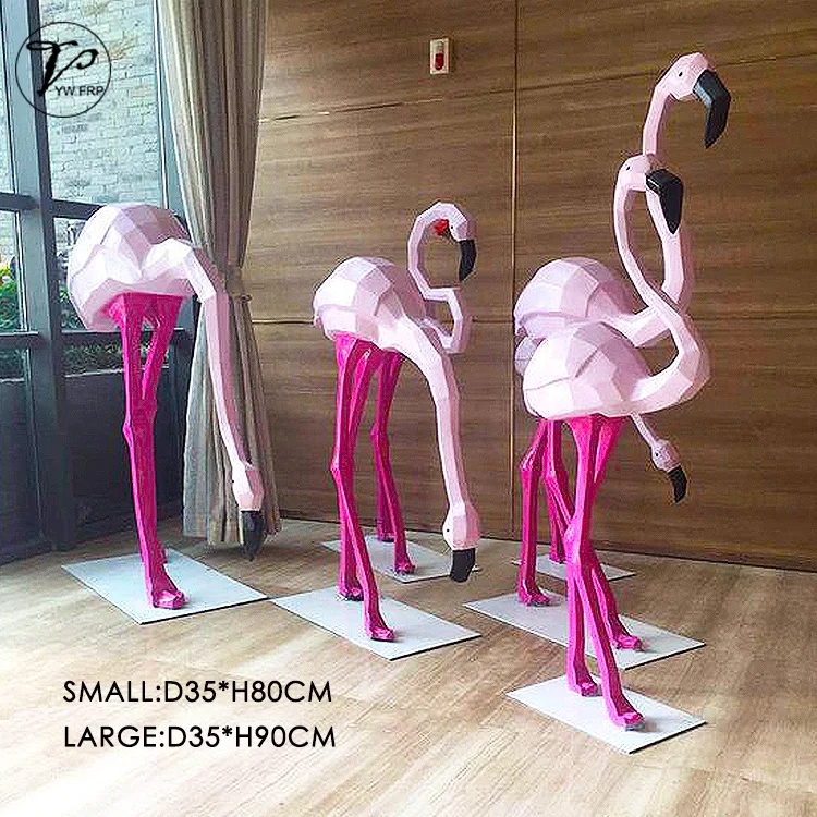 Modern resin craft decorative fiberglass flamingo statue animal sculpture