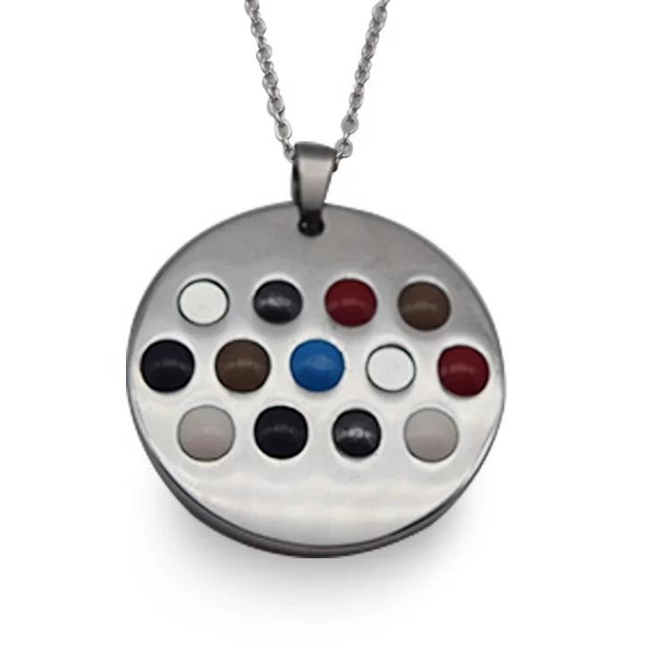 Fashion Metal Steel Pendant Energy Ions Charms Jewelry Gift Women Silver Stainless Steel Chain Box