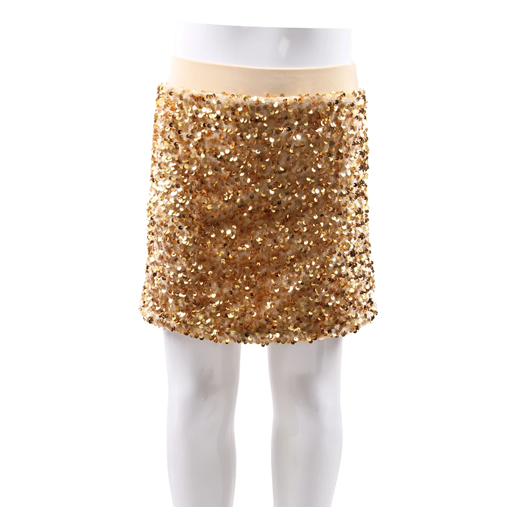 Hot Selling Solid Color Dress For Girls Toddlers Kids Little Girls Sparkly Sequin Mini Skirt