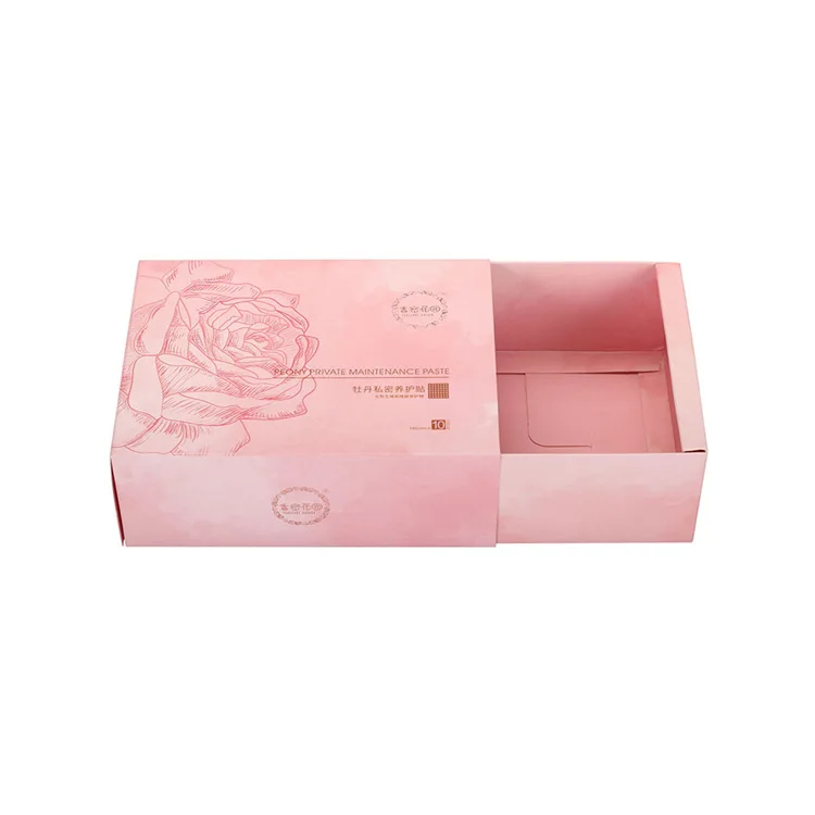 Luxury Recyclable colorful Printed Custom  Cardboard thickened soft touch sleeve  Paper Drawer Gift Box with ribbon rope handle