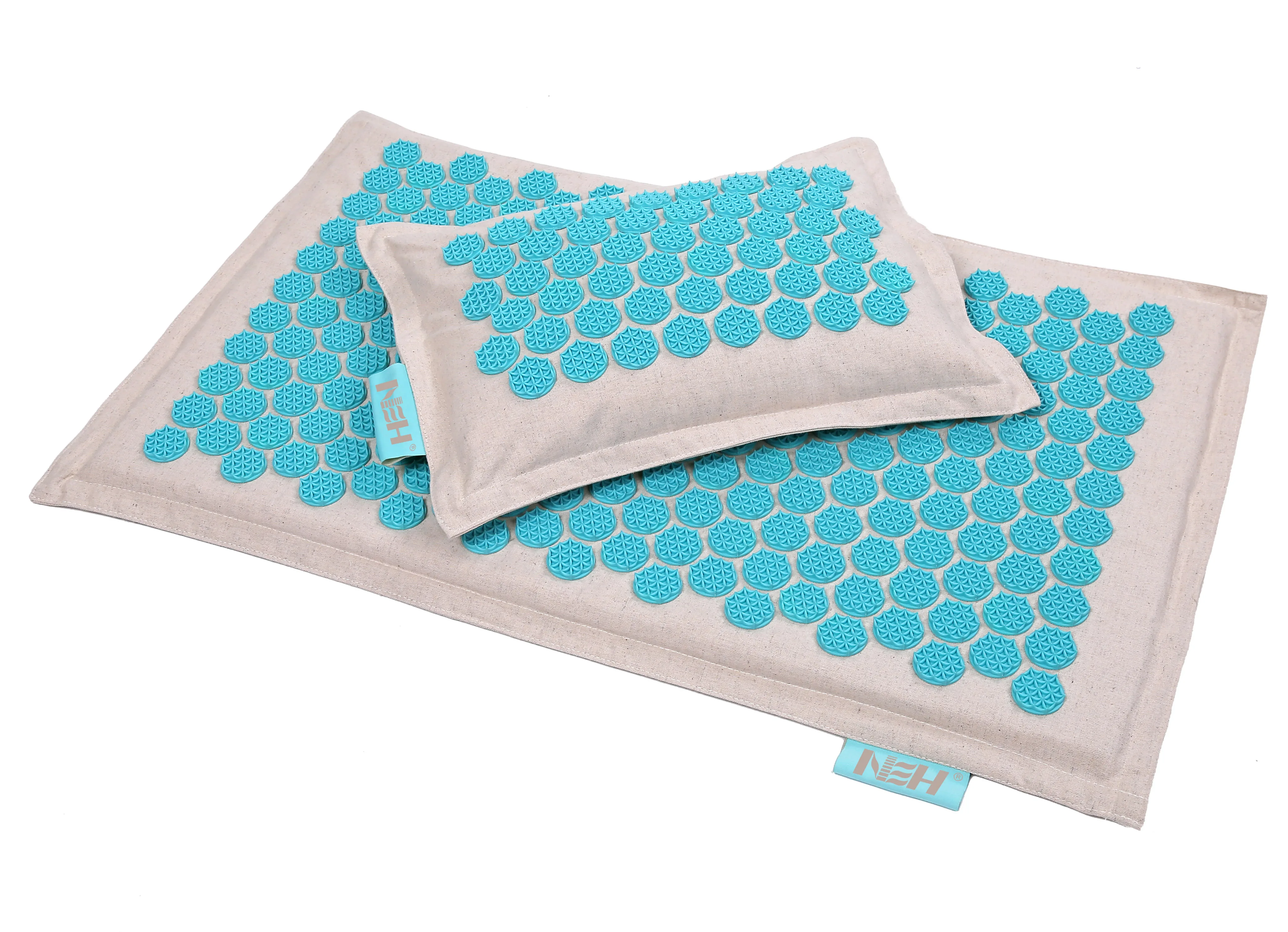 Natural Organic Linen Cotton and Coconut filler Acupressure mat with bag anti-fatigue mat acupressure mat and pillow